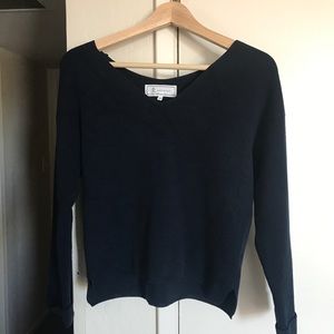 Rope picnic Cropped v neck sweater